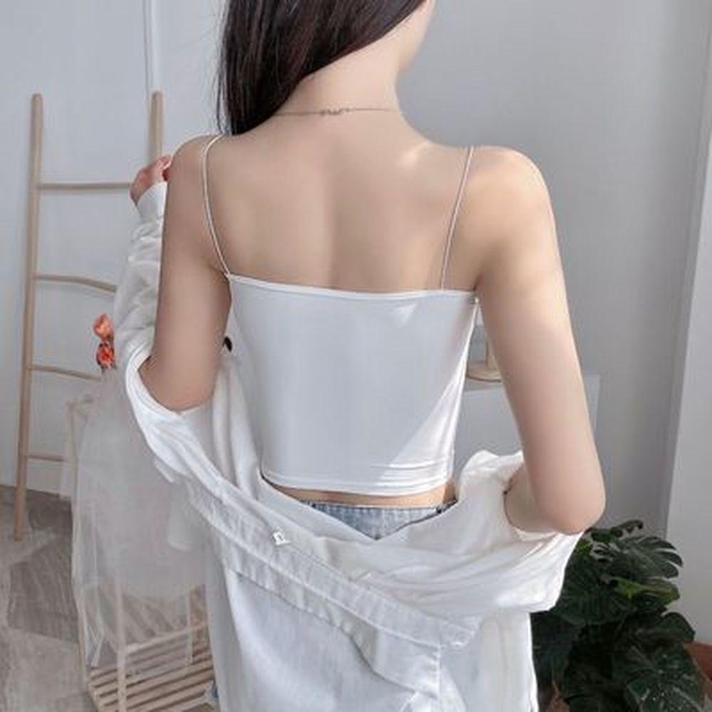 Женский красивый укороченный топ со спиной, сексуальные эластичные хлопковые майки без рукавов, короткий жилет с накладкой на грудь