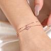Браслет из розового циркония Четырехлистный клевер из серебра 925 пробы Гипоаллергенный браслет из розового золота Летний аксессуар Простой день рождения Популярный женский FH.bird
