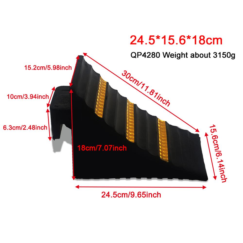 Portable Rubber Wheel Alignment Block Car Wheel Chock Triangular Anti Slip Blocks Parking Wedges For Trailer RV Tire Non Slip