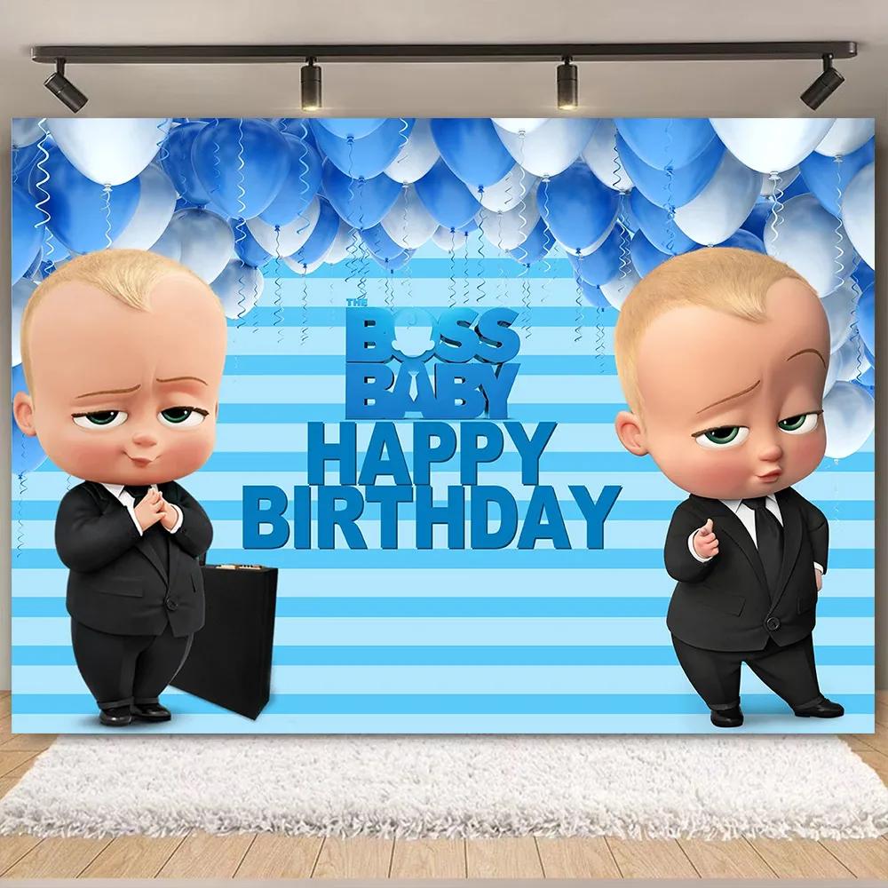 Bossed Baby Theme Birthday Party Decoration Newborn 1St Tableware Set Plate Cup Balloons For Kids Baby Shower Party Faovrs Gifts