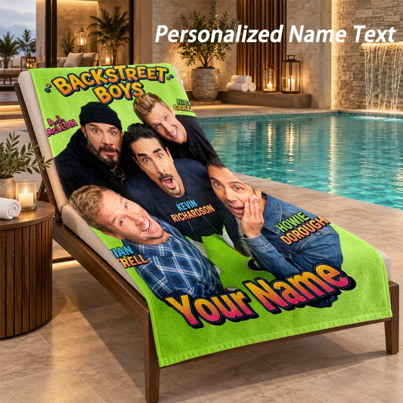 Custom Text Backstreet Boys Print Beach Towel Large Towel For Home Bathroom Beach