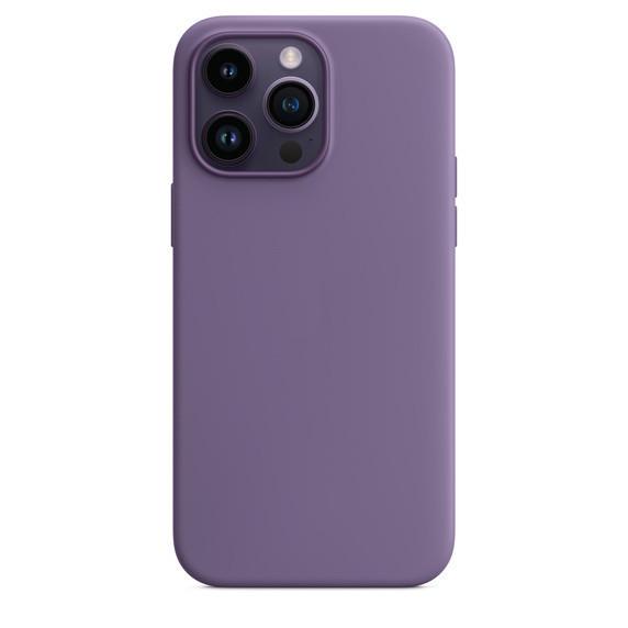 Магнитный чехол из жидкого силикона для iPhone 15 Pro Max и 14 Pro с выдвижным окном.