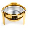 6QT Stainless Steel Chafing Dish for Buffet, Round Food Warmer with Visible Glass Lid