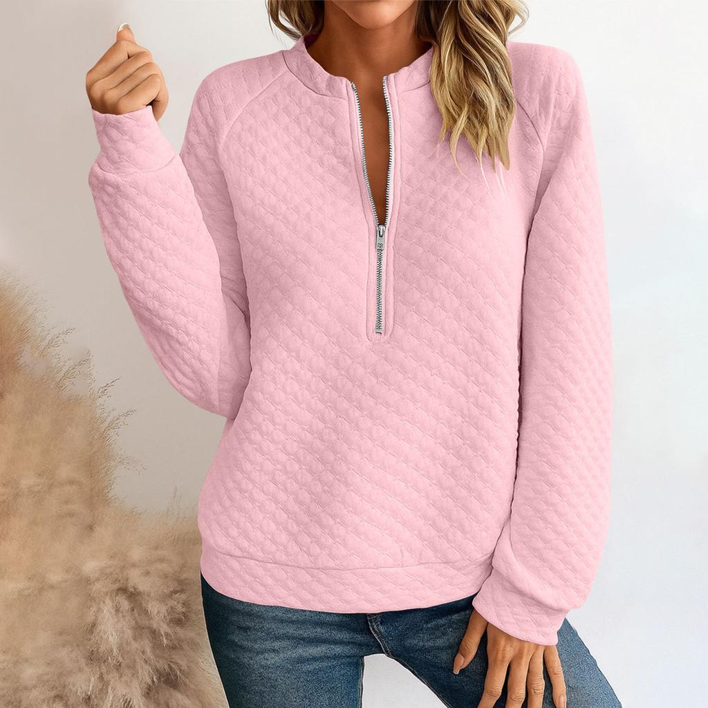 Women's Fashionable Long-sleeved Pullover Solid-color Top