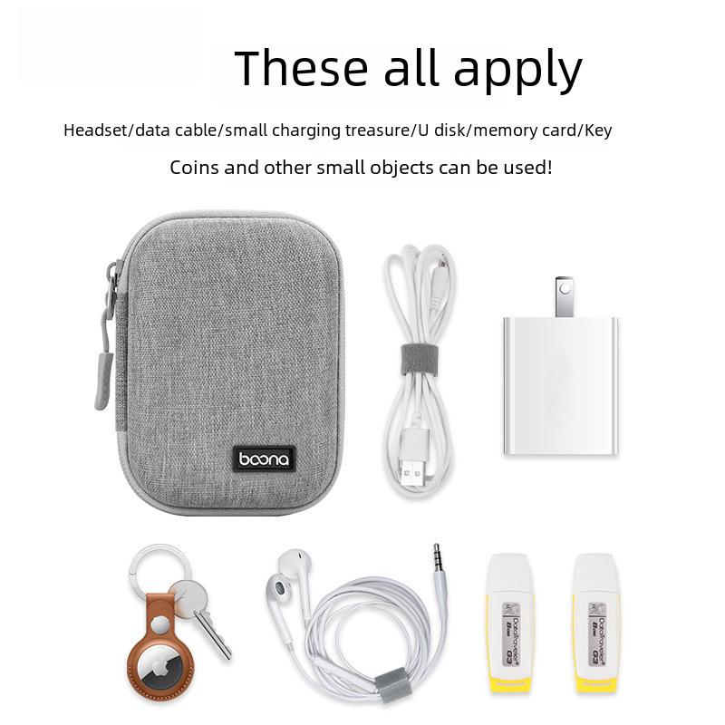 Коробка для хранения Bluetooth-гарнитуры и зарядного устройства — защита EVA для кабелей, USB-дисков, телефонных аксессуаров