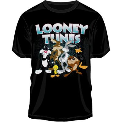 Мужская черная футболка с графическим принтом Классические персонажи Looney Tunes