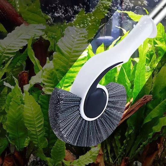 Щетка для раковины для аквариума, полукруглая головка щетки, чистка углов, длинная ручка, экономия труда