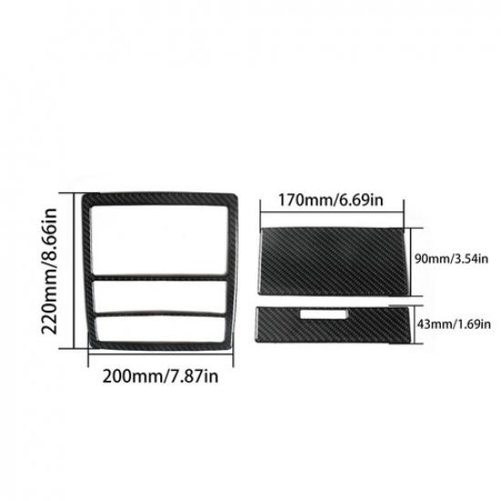 3Pcs Carbon Fiber Overhead Light Panel Cover Trim For Toyota Camry 2007-2011