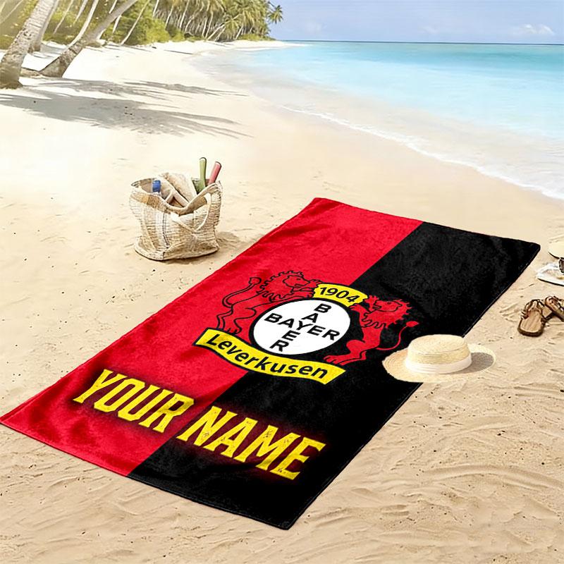 Custom Bayer Leverkusen Print Beach Towel, Large Soft Quick Dry Towel for Beach Camping Swimming