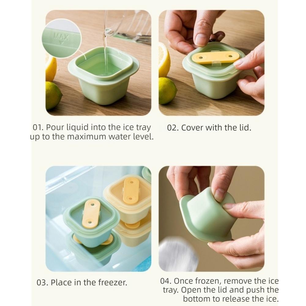 Reusable Ice Cube Mold Square Shape Ice Lattice Portable Ice Cube Tray  Kitchen Tool