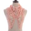 Korean Floral Lace Triangle Scarf with Tassels - Classic Breathable Design for Women