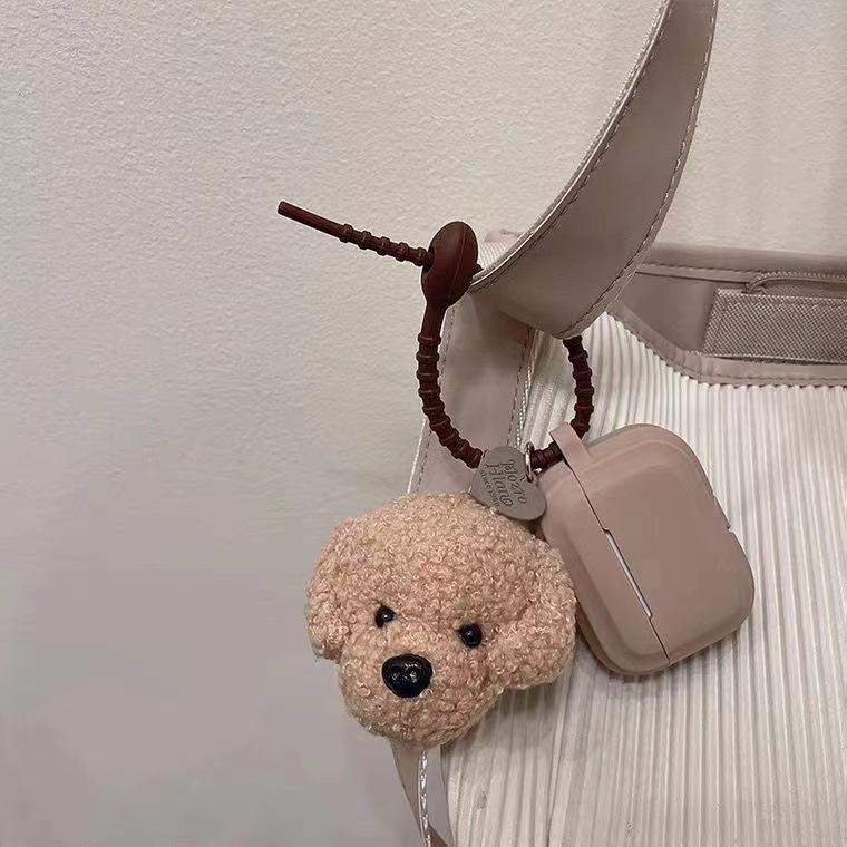 Применимый чехол для Bluetooth-гарнитуры Apple AirPods 1/1-го поколения pro1 карамельного цвета, квадратный плюшевый чехол для наушников