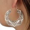 Vintage Women Hollow Out Geometric Heart Petal Hoop Earrings Party Jewelry Gift