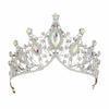 Vintage Rhinestone Queen Princess Crown Alloy Hair Accessories Crystal Tiara Baroque Bridal Headband Christmas