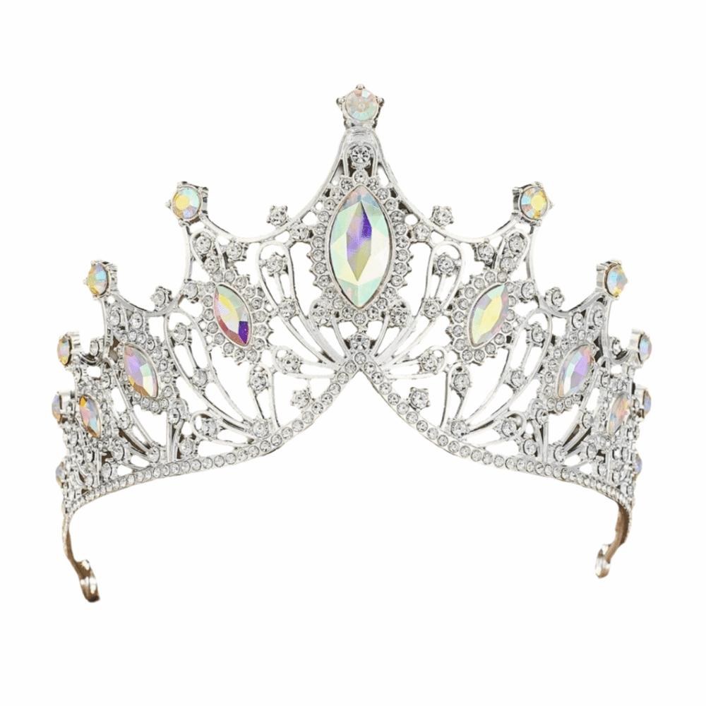 Vintage Rhinestone Queen Princess Crown Alloy Hair Accessories Crystal Tiara Baroque Bridal Headband Christmas