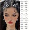 Silvery Metal Star Hair Clips - 10pcs Non-Slip Snap Barrettes, Hair Accessories for Women's Street Fashion