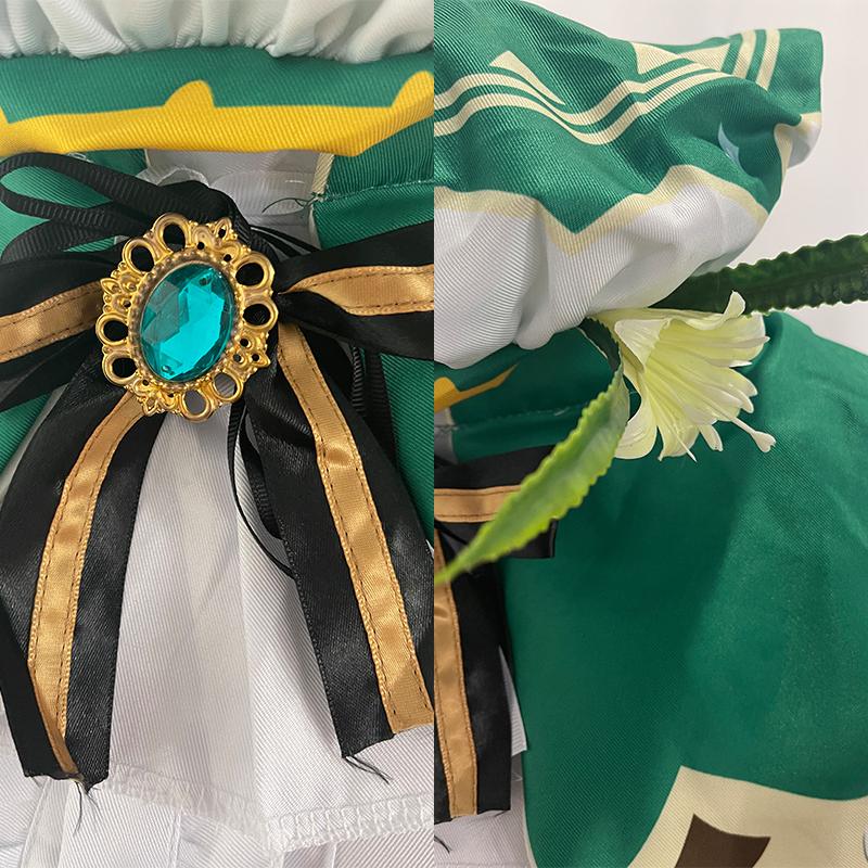 Костюм для косплея Venti, униформа, плащ, шляпа, парик, одежда, полный костюм, костюмы на Хэллоуин для женщин