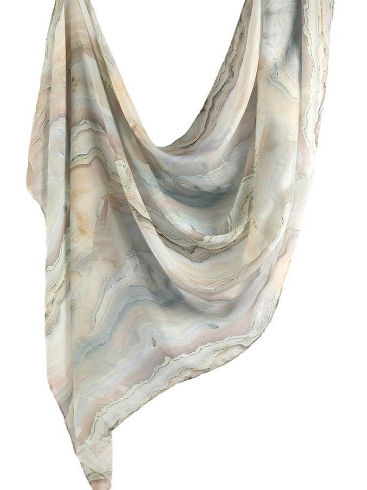 New Print Voile Scarf Vintage Muslim Hijab for Women Lightweight Sunscreen Head Wrap Beach Shawl Boho Travel Accessory