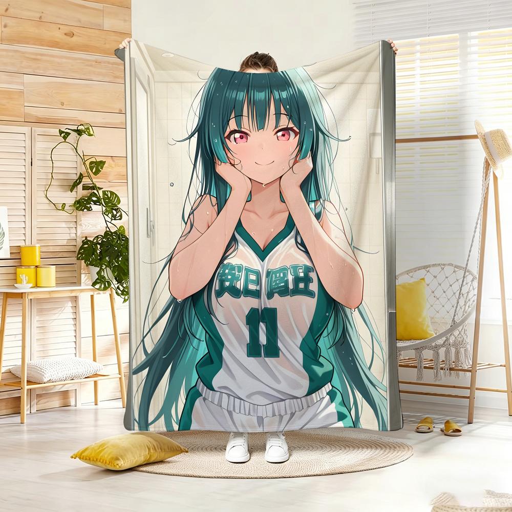 Animation GGreenHairS GirlS Throw Soft Warm Throw Blanket for Bedroom Living Room Bed Travel Camping Picnic Gift