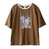Dimanaf 2025 Summer T-Shirt Plus Size Women Basic Vintage Loose Oversized Printing Casual O-Neck Tops Tees