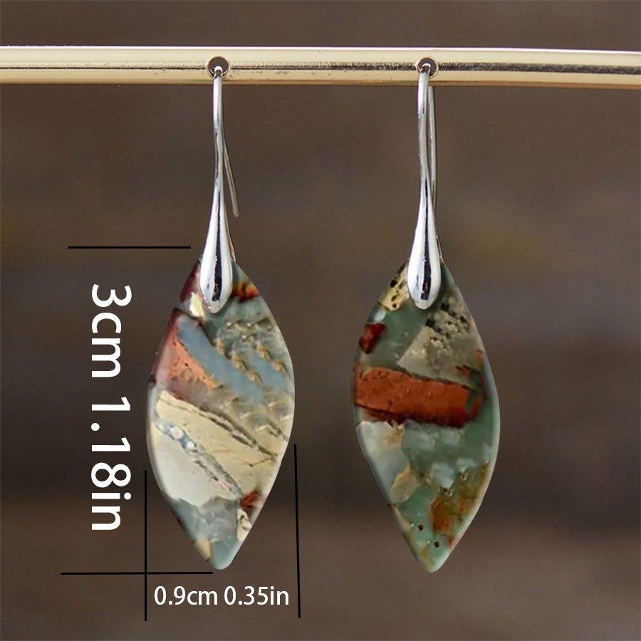 Новые богемные серьги-подвески с императорским камнем и листьями, популярные в Европе и Америке ювелирные изделия