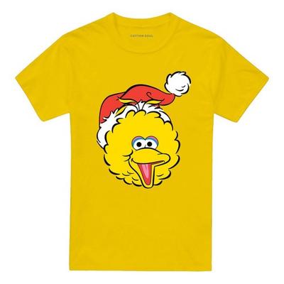 Sesame Street Унисекс Взрослая Рождественская Футболка с Большой Птицей в Шапке Санты