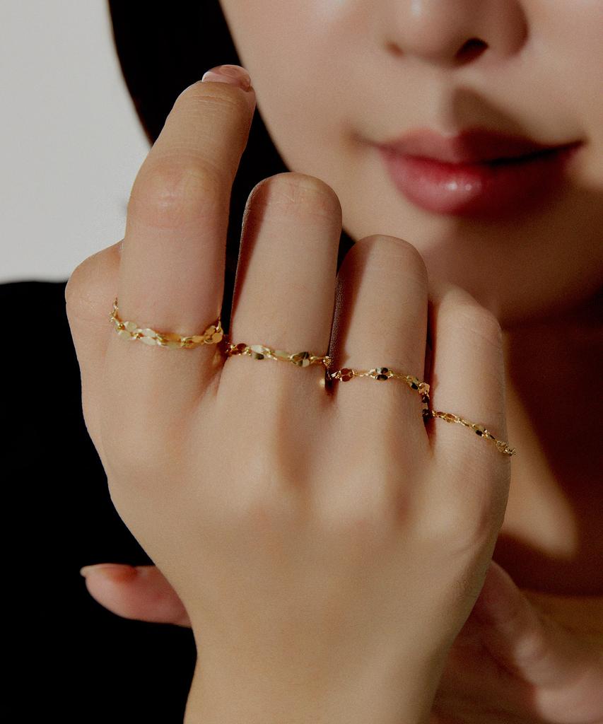 Helene Jewelry Кольцо-цепочка 14K 'Миндаль'