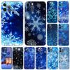 Чехол для телефона Winter Snowflakes для iPhone 5 5s 2020se 6 6s 7 8 plus x 10 XR XS 11 12 13 mini pro MAX черная задняя крышка из ТПУ