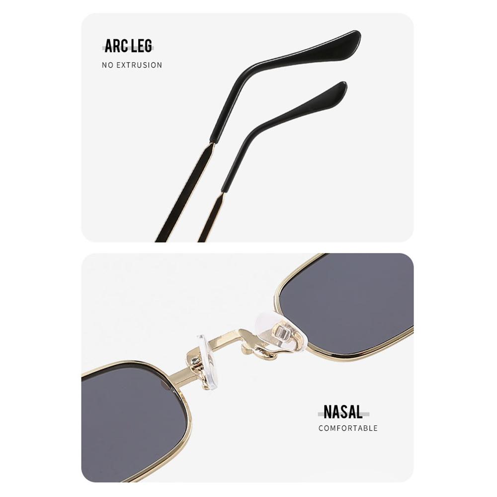 Солнцезащитные очки в стиле ретро для путешествий с металлической оправой, защита UV400, маленькие прямоугольные солнцезащитные очки