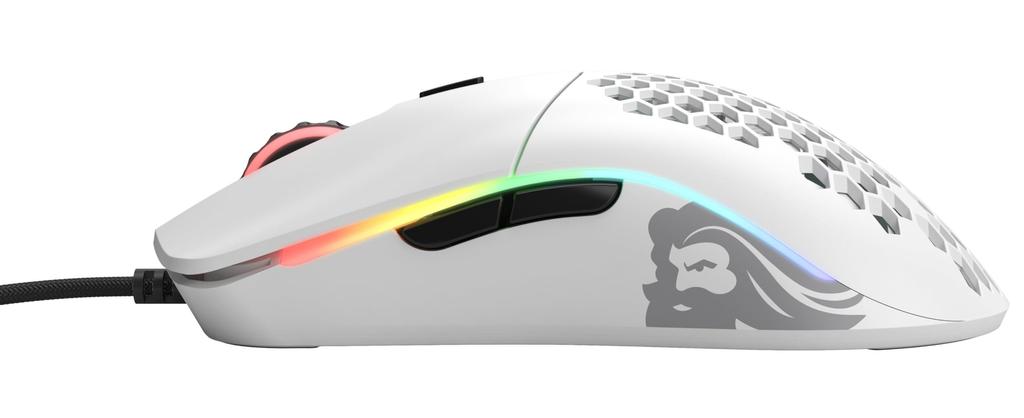 Glorious Model O Gaming Mouse White RGB 6 Program Buttons USB Wired Lightweight Mouse (67g)