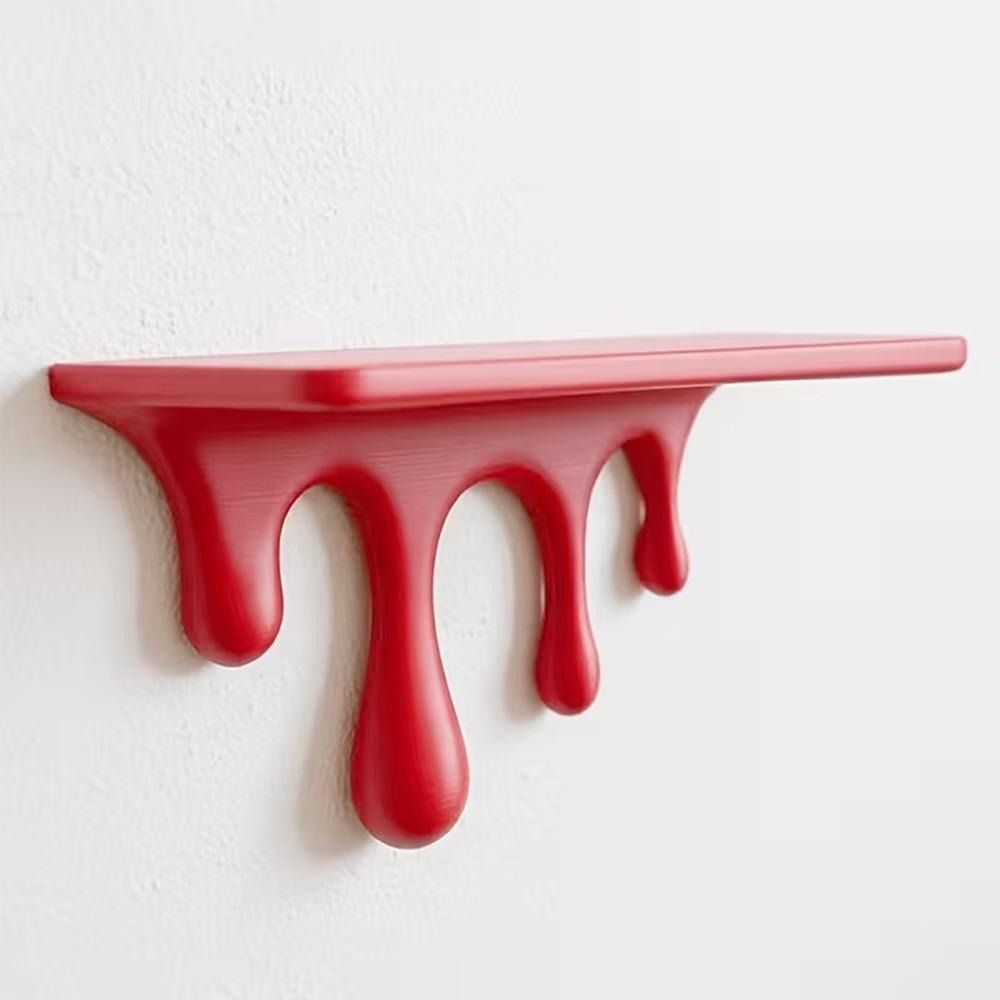 3D Printed Drip Floating Shelf Wall-Mounted Wall Storage Rack Decorative Wall Bracket Living Room
