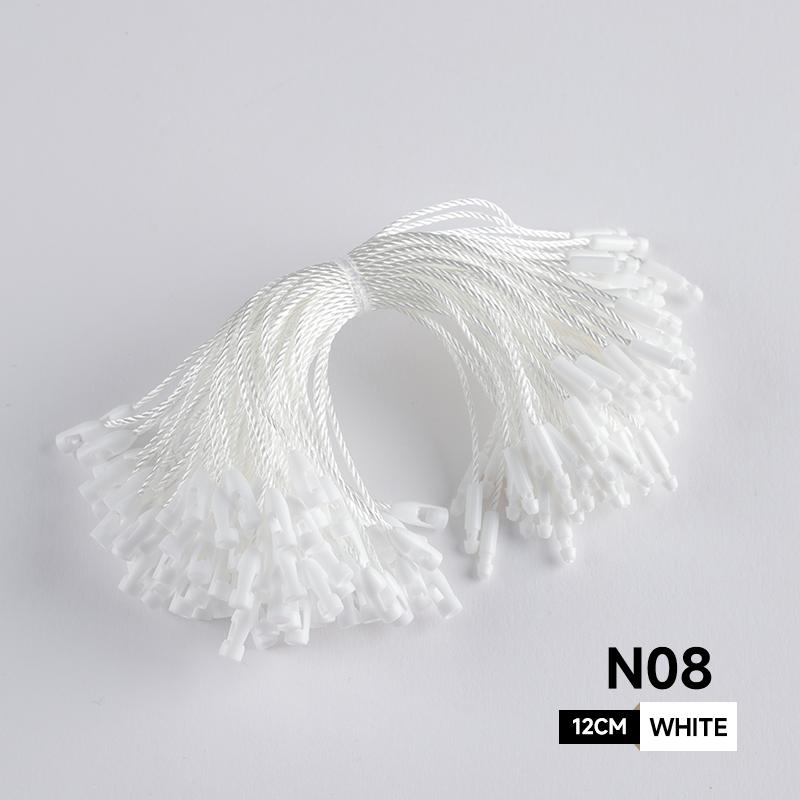 1000 Pieces Per Pack 12cm White Lock Bullet Clothing Sling Sealed Label Hanging Rope Plastic Cotton Clothing Hanging Rope