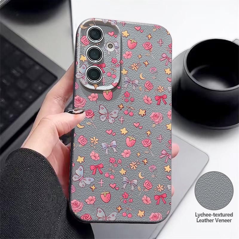 Чехол для телефона с принтом бантов для Samsung A18 A57 A37 A17 A56 A36 A26 A16 A55 A35 A25 A15 A54 S21 FE S22 S23 S24 Plus S25 S26 Ultra Силиконовый чехол