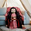 Demon Slayer Nezuko printed throw blanket—lightweight,soft,warm;versatile blanket for all seasons—perfect as &air-conditioning throw,nap blanket