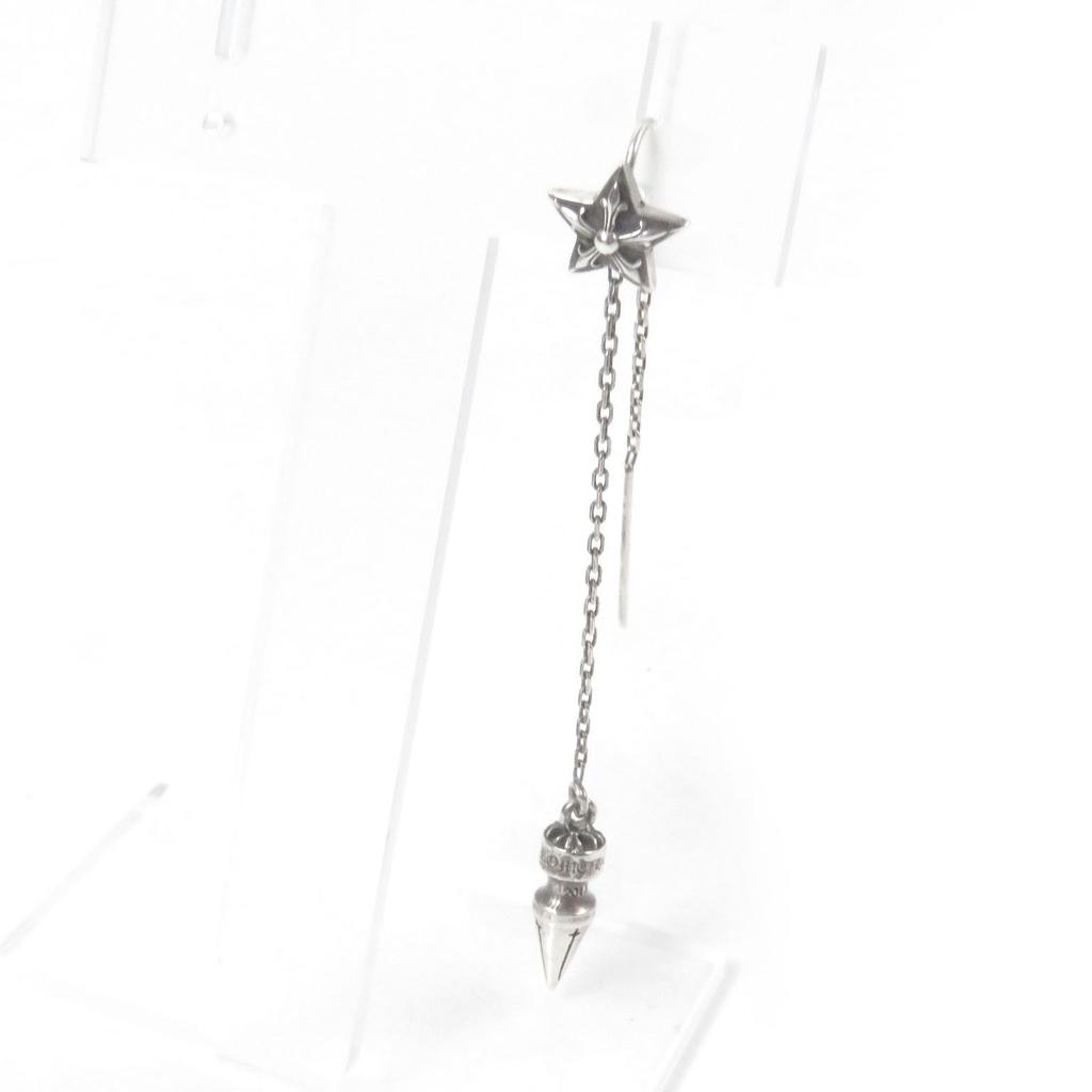 Great CHROME HEARTS Pierce Star Spike Chain Single Ear Silver SV925 mens Used