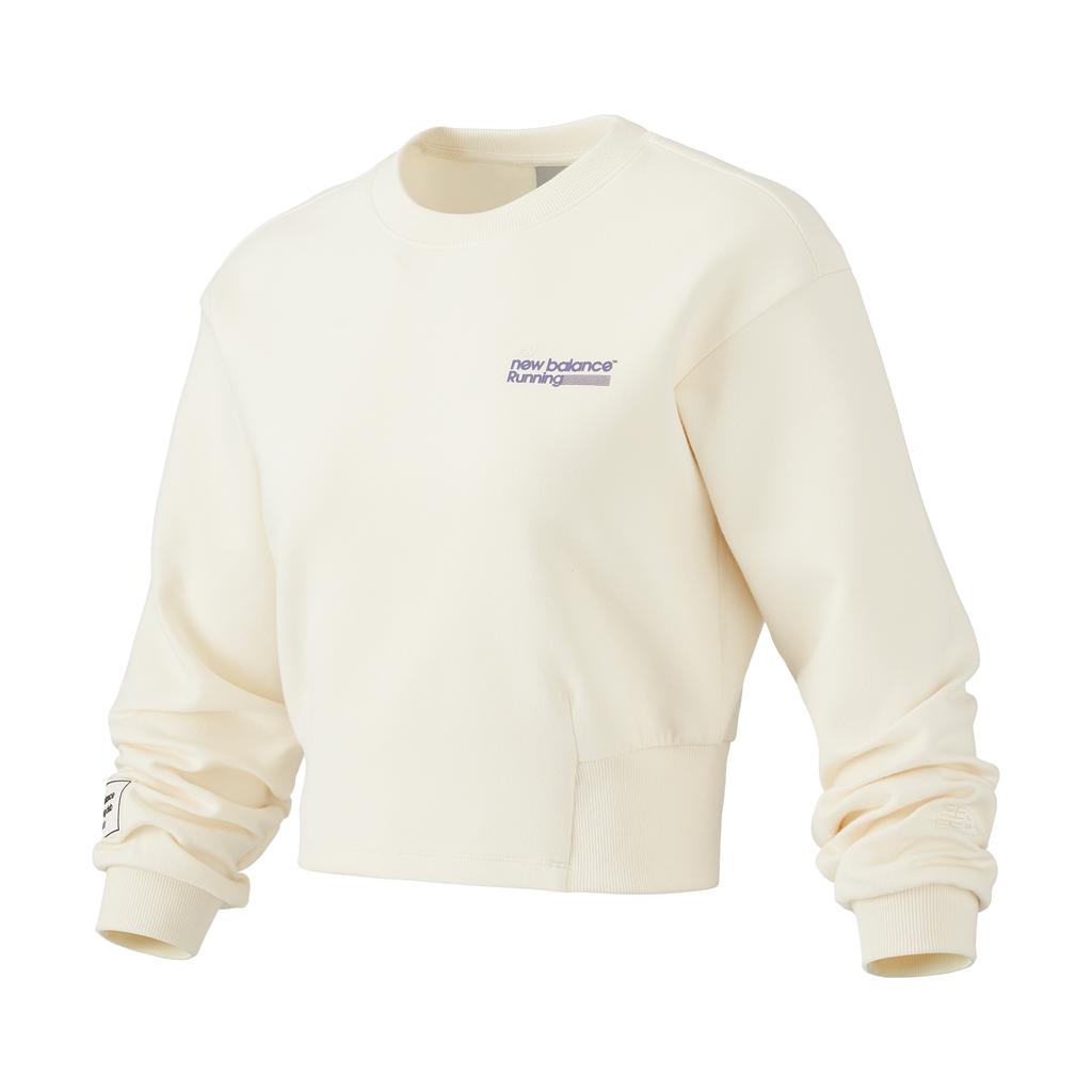 New Balance Толстовки Женские Бежевые С Круглым Вырезом Умеренные Обычные 5CD37682-CRE