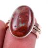 Кольцо из натурального красного драгоценного камня яшмы 925 пробы с двумя тонами из цельного серебра S.6.5US c8T12
