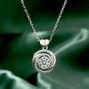 Серебряная подвеска-колье 925 пробы с муассанитом, четырехлапая, вращающаяся, женская, с микро-инкрустацией, на ключицу, модные украшения.