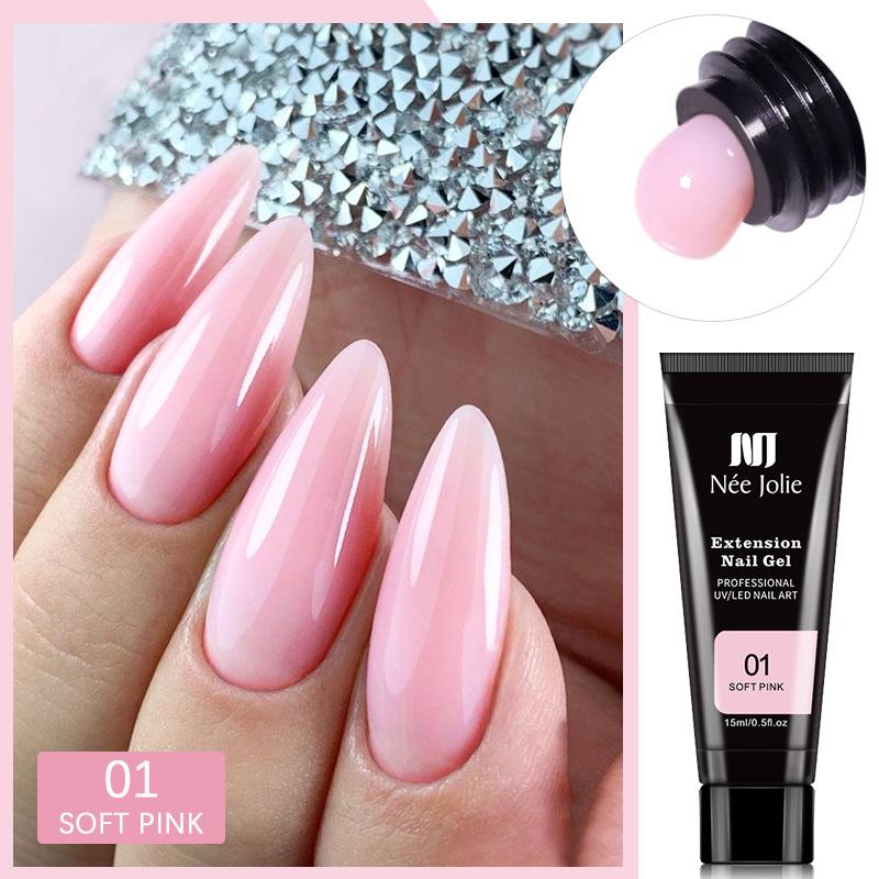 Клей для наращивания ногтей 15 мл, безбумажный лоток, гель для наращивания ногтей с кристаллами, УФ-клей для фототерапии, клей для лака для ногтей