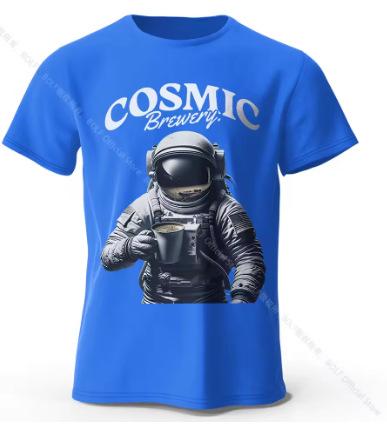 Mens Cosmic Brewery Print T-Shirt Oversized Street Graphics T-Shirt