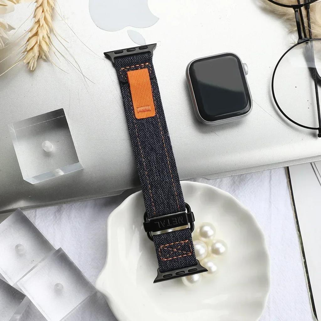 Спортивный ремешок для Apple Watch Ultra 2 10 9 8 7 6 SE 5 4 Наручный нейлоновый браслет для iWatch 38 мм 40 мм 41 мм 42 мм 45 мм 46 мм 49 мм