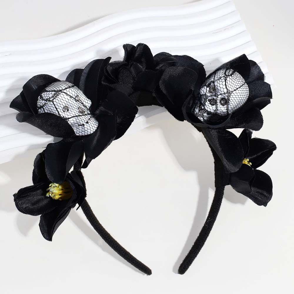 Rose Flower Crown Halloween Skull Hair Hoop Halloween Flower Hairbands Kids/Children
