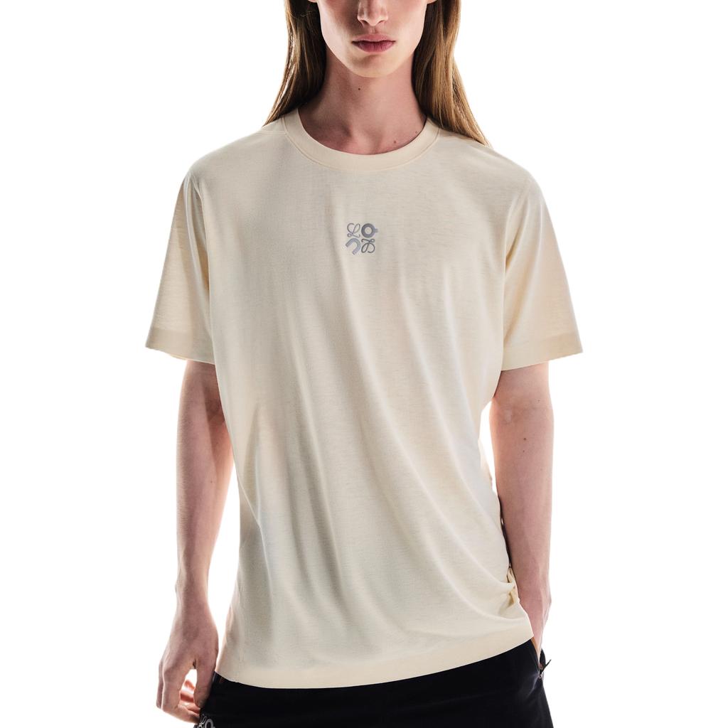 On X Loewe Active SS25 Soft Comfortable Fashiable Versatile Short Sleeve T-Shirt Unisex Tops Beige 1UF10431951