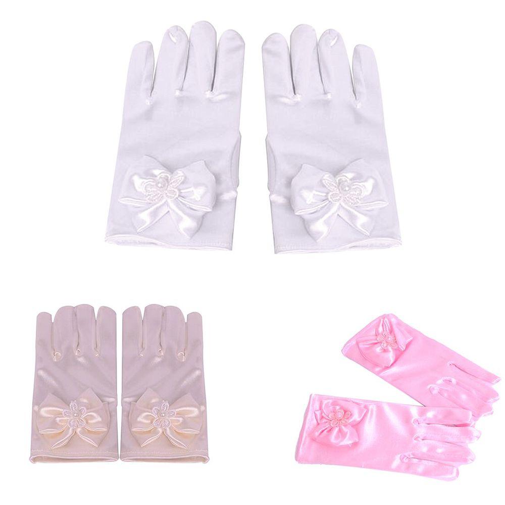 1pair Short Gloves Wedding Bowknot Gloves Princess Gloves Brief Paragraph Lady Gloves Dress Gloves