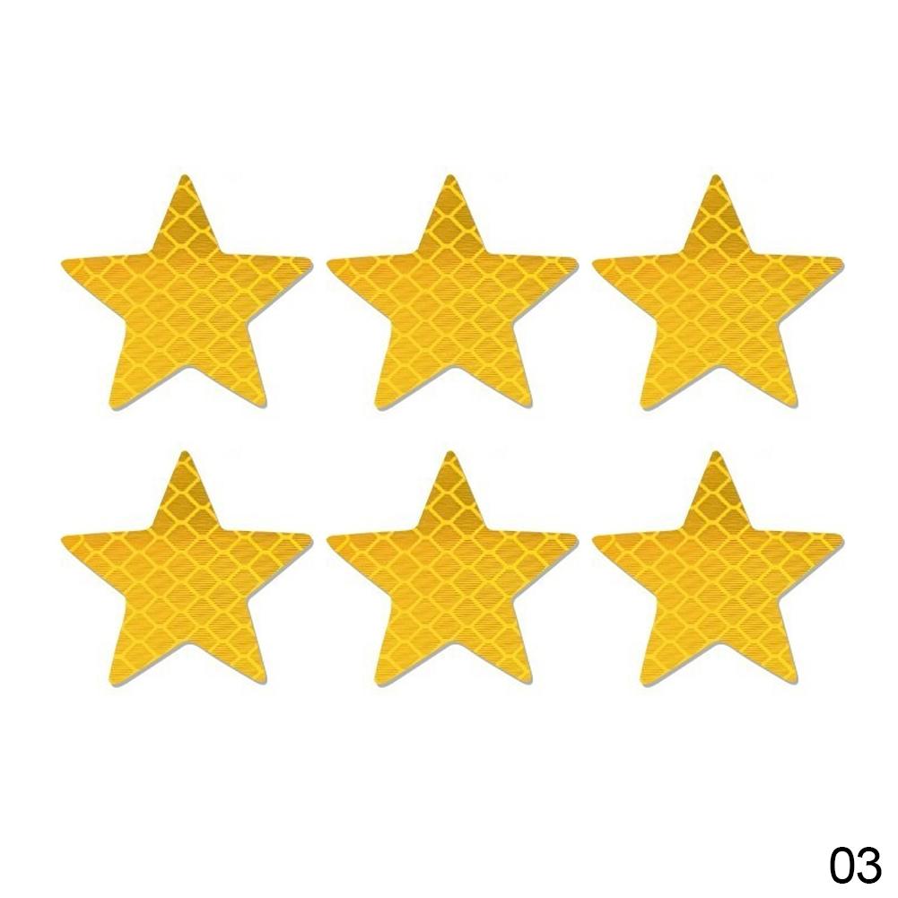 6 шт. светоотражающая наклейка для автомобиля, самоклеящаяся, предупреждающая о безопасности, для грузовика, мотоцикла, прицепа, в форме звезды