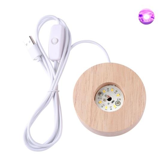 Подставка для фигурок, минималистичная, широкое применение, 3 цвета, USB-порт, 1,2 Вт, подсветка, дуб, сделай сам, деревянная основа для лампы, ночная поставка