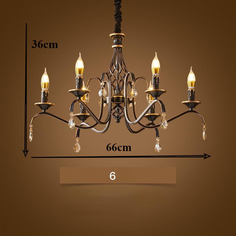 Iron Art Candle Chandelier, Rural Living Room Bedroom Dining Room Minimalist Art Retro Lighting Fixtures