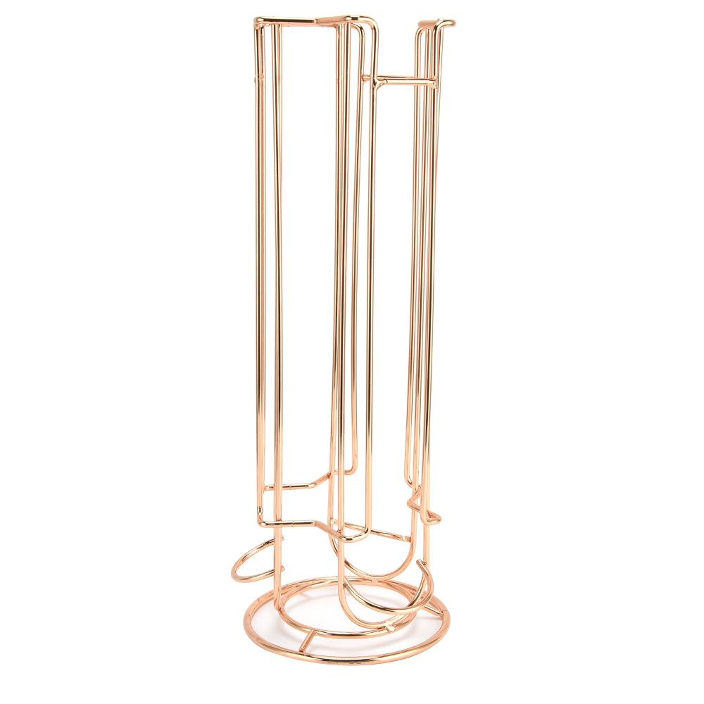 Gold Finish Coffee Capsule Holder Iron Wire Construction Coffee Capsule Stand Home Office