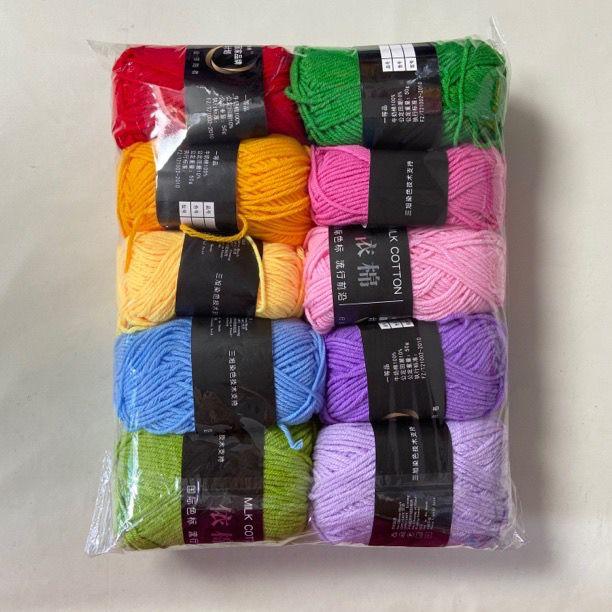 500 г/Лот 10 Клубков Пряжа из Хлопка Молочного Цвета Набор Рукоделие DIY Вязание Свитера Шарфа Крючком Комбинация Пряжи K… Еще