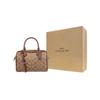 Coach Bennett 23 Zip Closure Leather Boston Bag Women handbags Brown 32203-IME74